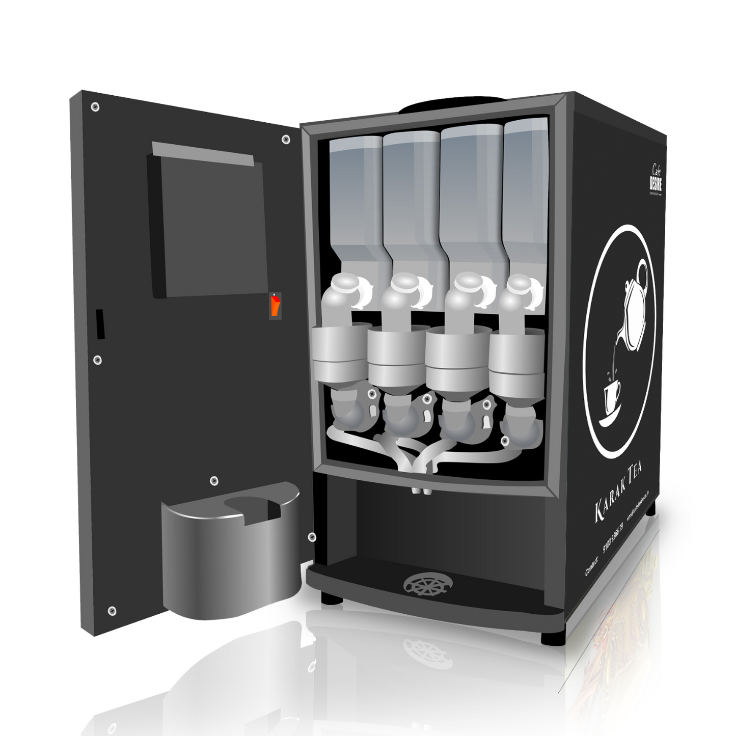 LED Coffee Tea Vending Machine - 4 Lane